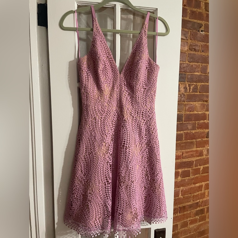 Dress the Population Lace Lavendar Pink Shane Dress